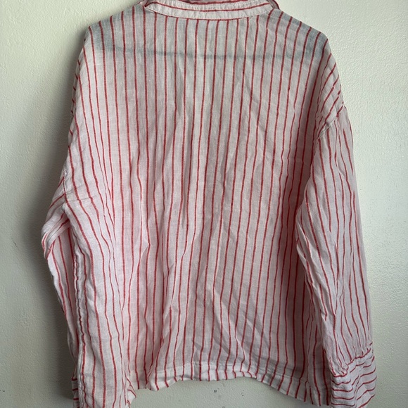 Martha Stewart Red and White Linen Shirt - Picture 6 of 6